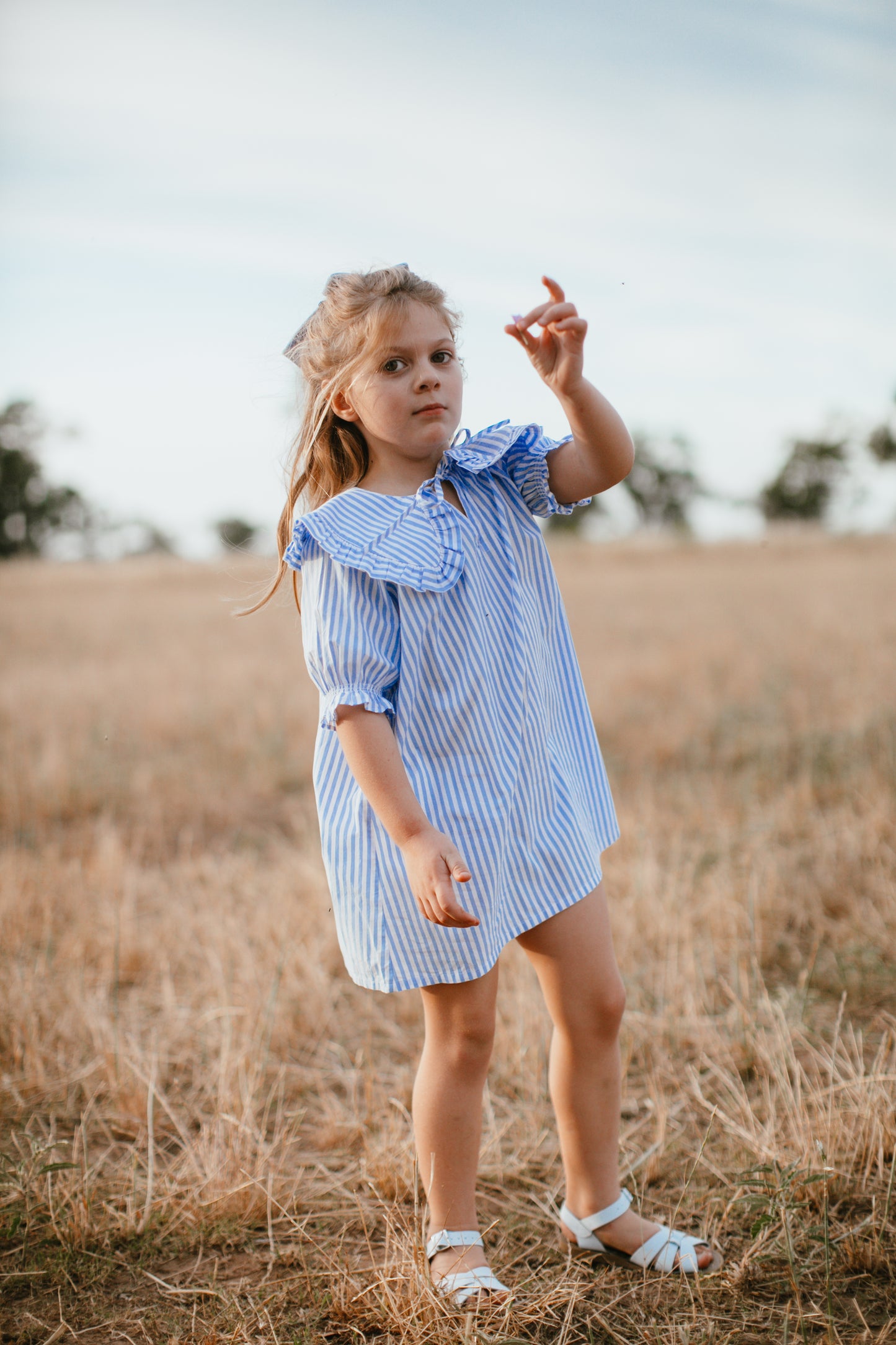 Wonderland Dress {Blue Stripe}